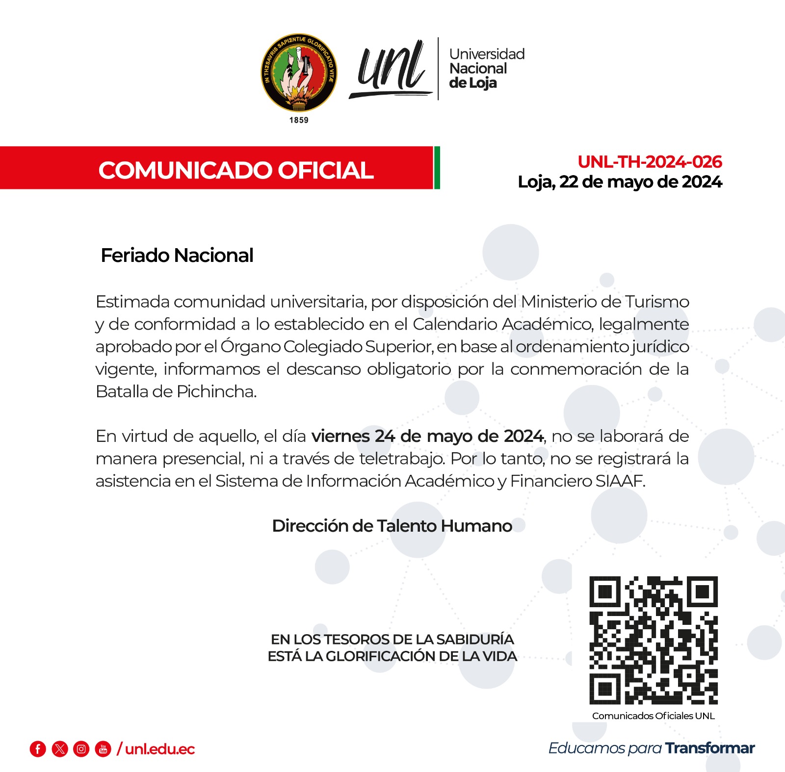 Feriado de Conmemoración por la Batalla de Pichincha