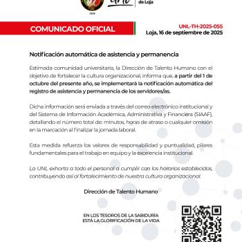 Comunicado Oficial Nro. 055 | SIAAF - Notificación Automática de asistencia y permanencia