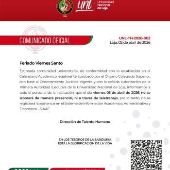 Comunicado Oficial Nro. 02 | Feriado Viernes Santo